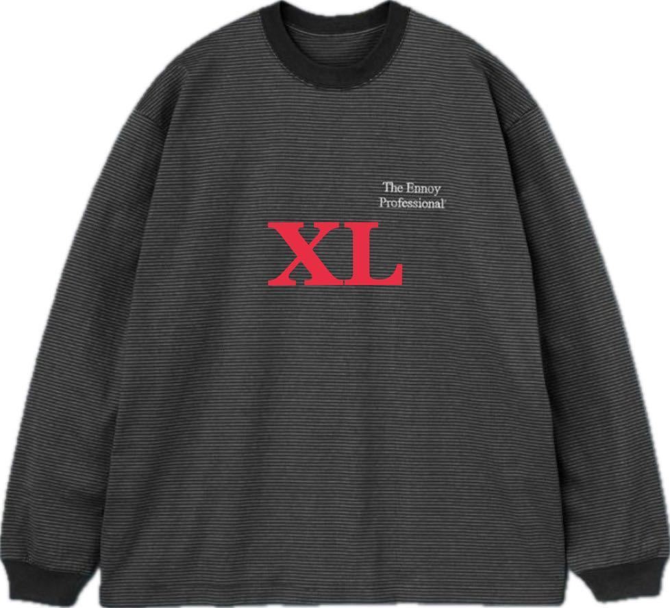 ENNOY L/S BORDER T-SHIRTS BLACK XL-