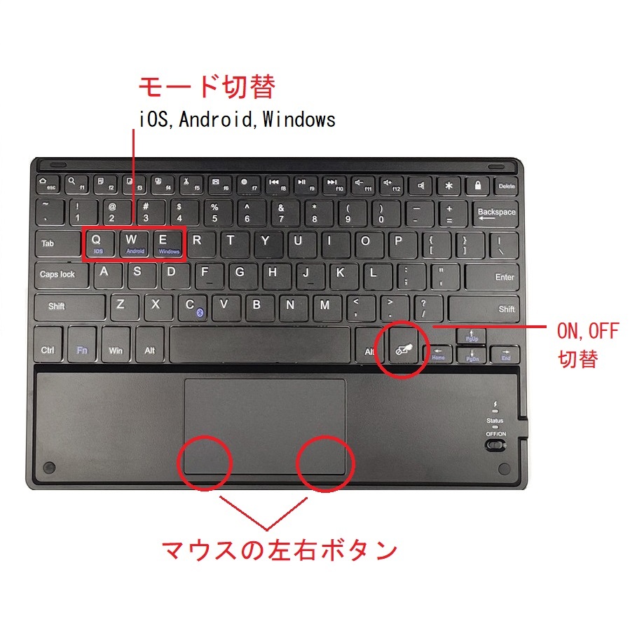 iPad キーボード ケース 第6世代 第5世代 9.7 Pro Air2 ペン収納 タッチパッド おしゃれ ipadキーボード Bluetooth ワイヤレス RK508_画像6