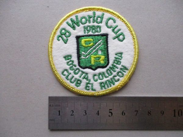 80s 1980年ワールドカップBOGOTA COLOMBIA 28TH WORLD CUPワッペン/CLUB EL RINCONコロンビアGOLFゴルフPATCHビンテージvintageボゴタ V195_画像7