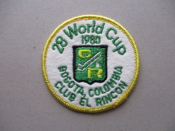 80s 1980年ワールドカップBOGOTA COLOMBIA 28TH WORLD CUPワッペン/CLUB EL RINCONコロンビアGOLFゴルフPATCHビンテージvintageボゴタ V195_画像1