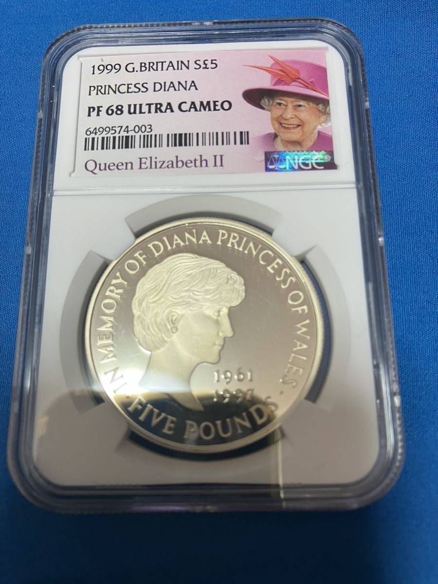 女王ラベル　圧倒的人気コイン　1999年　ダイアナ　銀貨　NGC 金貨　ウナとライオン　PCGS でない　物価上昇　資産保全　モダンコイン