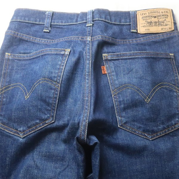 1960s! Levi's リーバイス LVC 605 BIG E ハイウエスト スリム スキニー ジーンズ デニムパンツ オレンジタブ 42TALON 濃紺 W30 メンズ_画像5