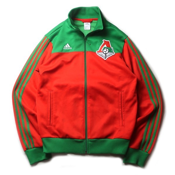 レアモデル! adidas FC Lokomotiv Moscow FCロコモティフモスクワ トラックジャケット トップ ジャージ グリーン レッド 緑 赤 メンズ 希少_画像1