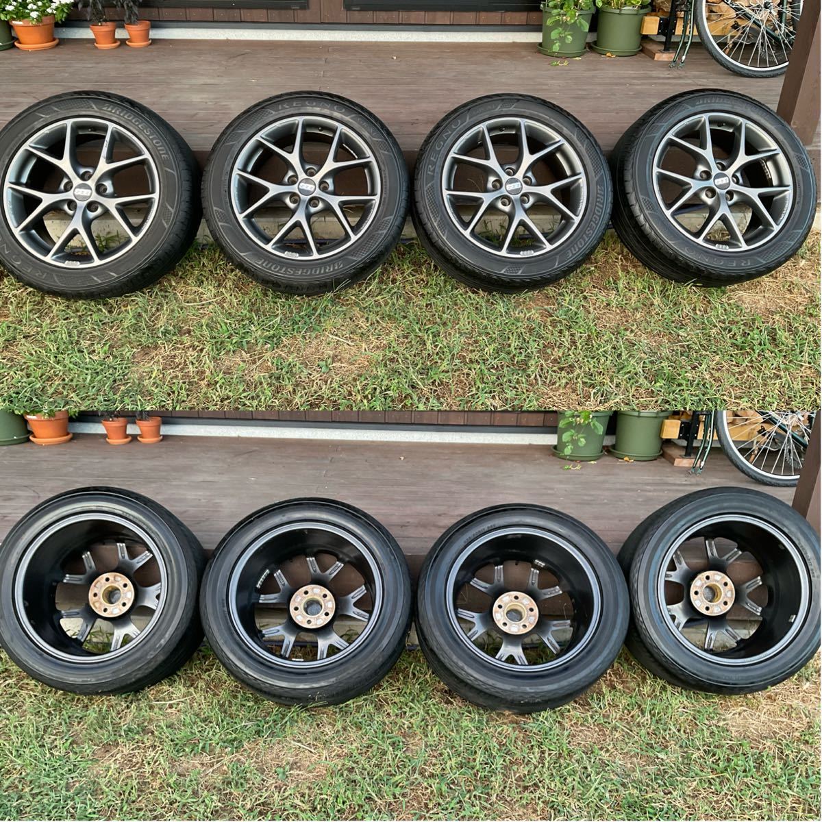 【USED美品】BBS SR007 17in 7.5J +45 PCD108 ブリジストンレグノGR-XI 235/50R1796V2019ボルボV40,V50,S60,V60,V70,XC60,XC70スノーピーク_画像2