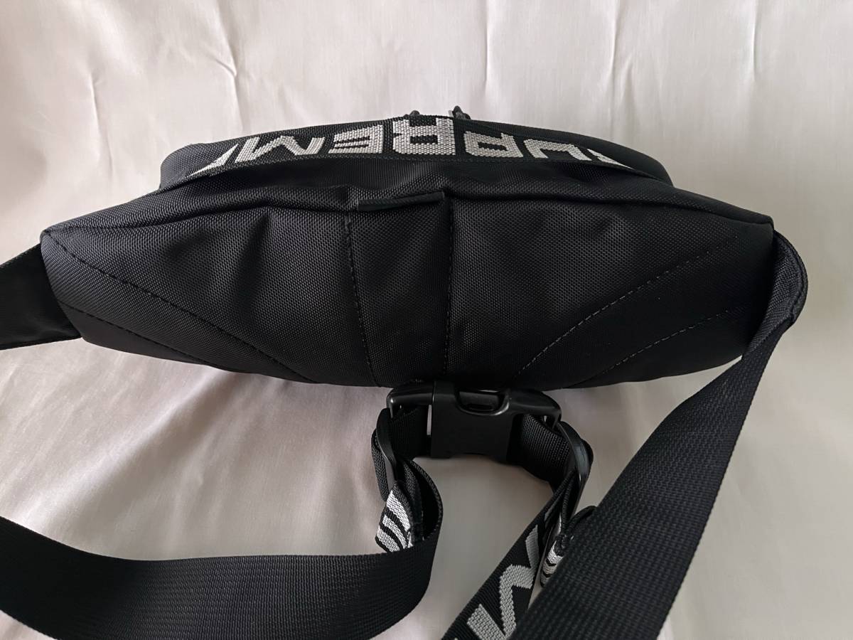 黒 Supreme 18ss Waist Bag Black White 2.5L シュプリーム ブラック ウエストバッグ コーデュラ CORDURA _画像4