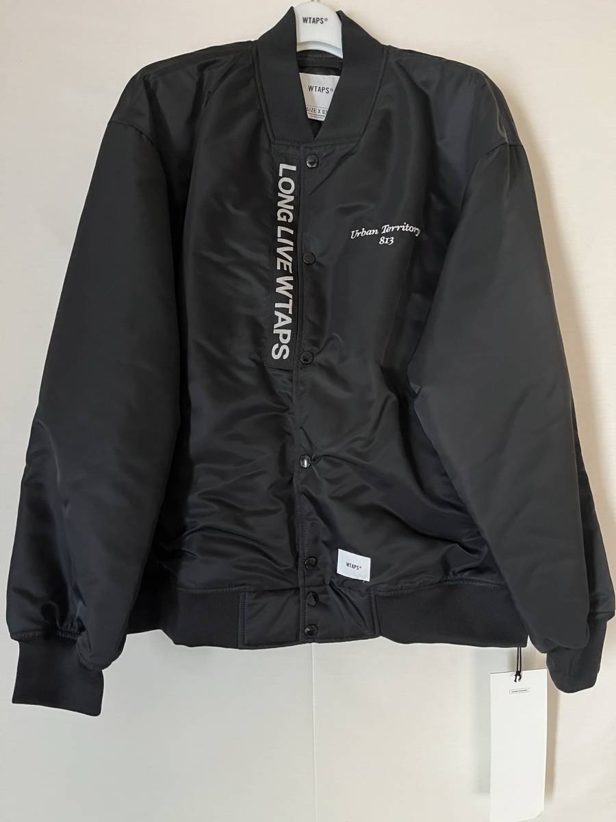 黒 L 03 未使用 WTAPS 22AW TEAM JACKET NYLON TWILL ダブルタップス チームジャケット ナイロン ツイル BLACK ブラック_画像2