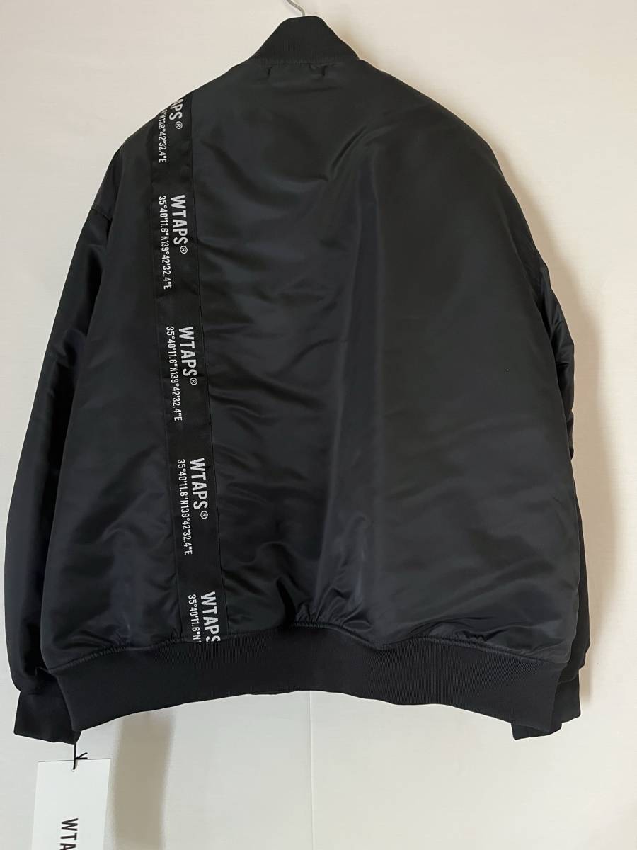 黒 L 03 未使用 WTAPS 22AW TEAM JACKET NYLON TWILL ダブルタップス チームジャケット ナイロン ツイル BLACK ブラック_画像3