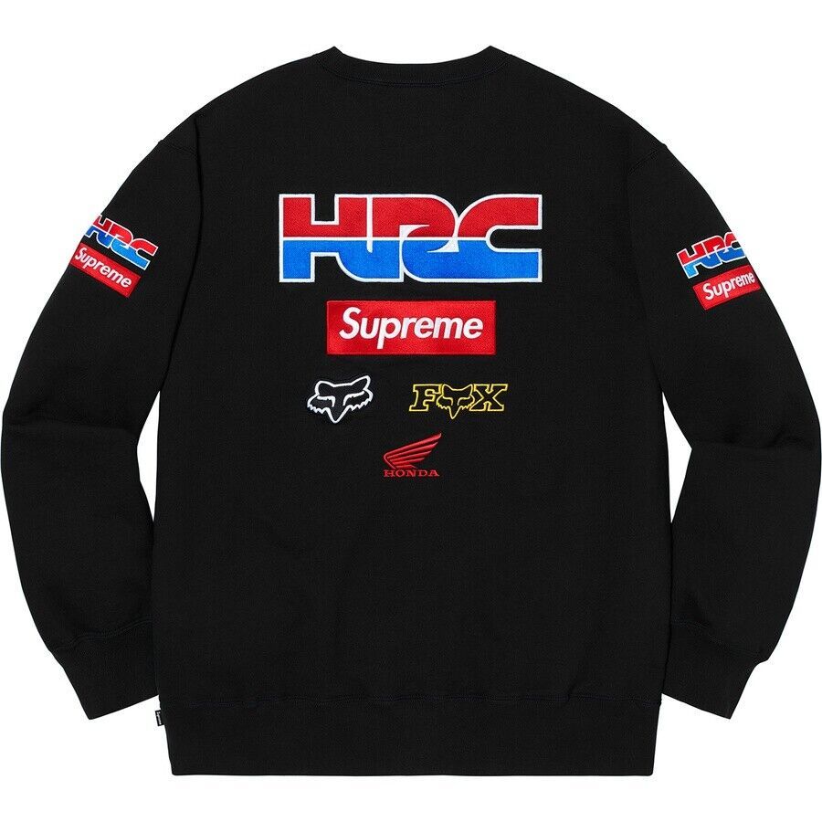 黒 Ｌ 19AW Supreme シュプリーム Honda Fox Racing Crewneck ホンダ フォックス レーシング スウェット トレーナー_画像1