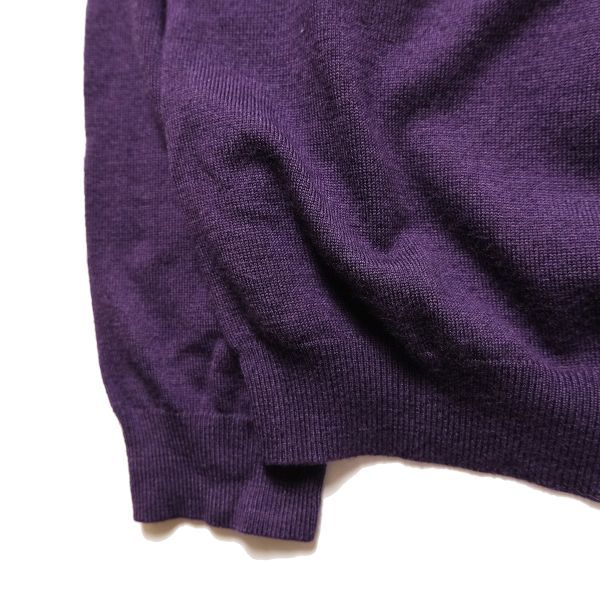 ブルックスブラザーズ 346 クルーネック メリノウール ニットセーター (XL) 紫 パープル 無地 ストレッチ BROOKS BROTHERS_画像5