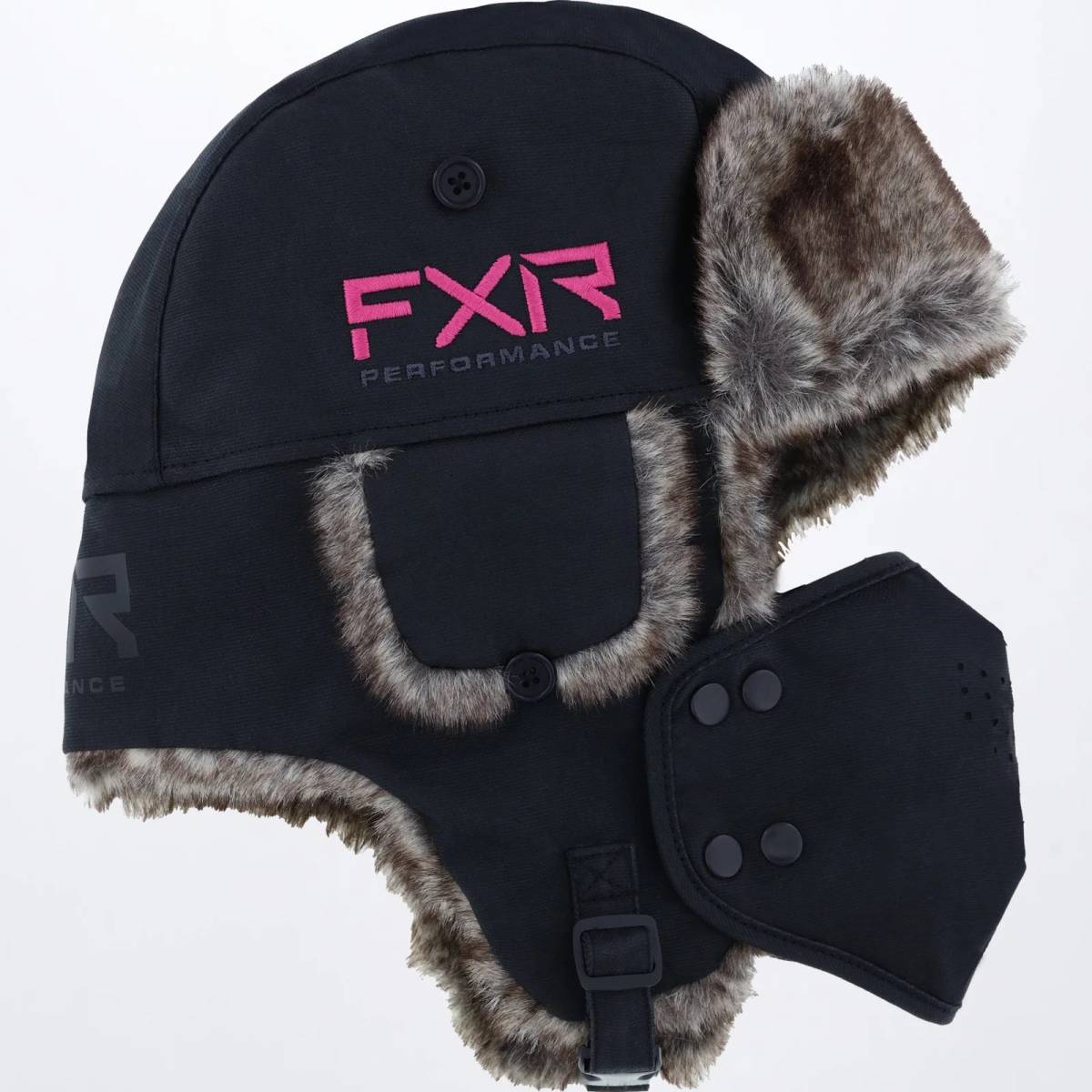 FXR Racing スノーモービル 防寒 帽子 Trapper Hat トラッパー ハット 黒/ピンク Black/Elec Pink L/XL 新品未使用 ● レターパックプラス