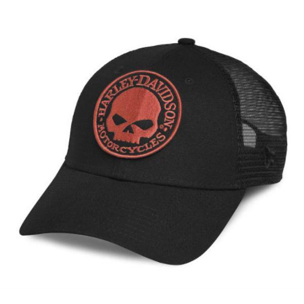 ハーレー ダビッドソン Harley Davidson HD　ベースボール キャップ Men's Orange Skull Trucker Cap フリーサイズ ● 新品未使用