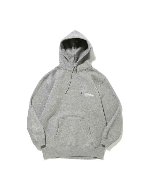 TE/FIRST DOWN (ファーストダウン)LOGO HOODED SWEAT MOTTLED GRAY F572040　Lサイズ