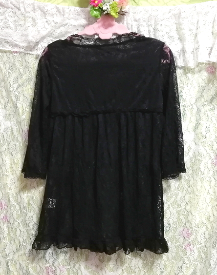  black braided race / tunic / One-piece Black knit lace/tunic/onepiece