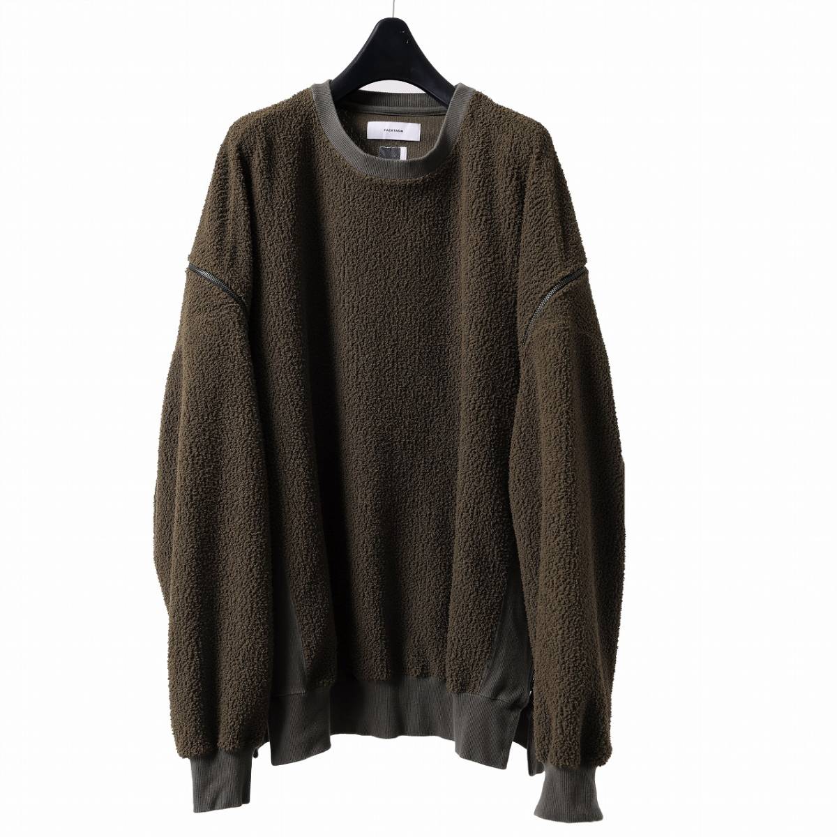 FACETASM◇FLEECE ZIPPER SWEAT/スウェット/4/ポリエステル/ブラック