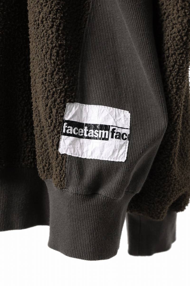 FACETASM◇FLEECE ZIPPER SWEAT/スウェット/4/ポリエステル/ブラック