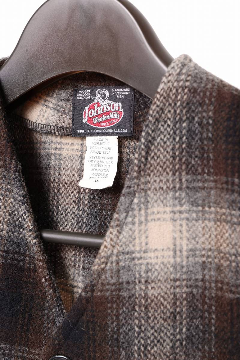 Johnson Woolen Mills ジョンソンウーレンミルズ 　ウール バッファローチェック ベスト　MADE IN USA アメリカ製_画像6