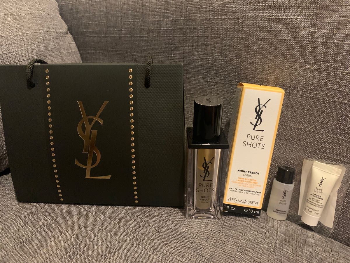 Yves Saint Laurent Beaute【アワード47冠】美容液ピュアショットナイトセラム30ml ギフトセット紙袋付き