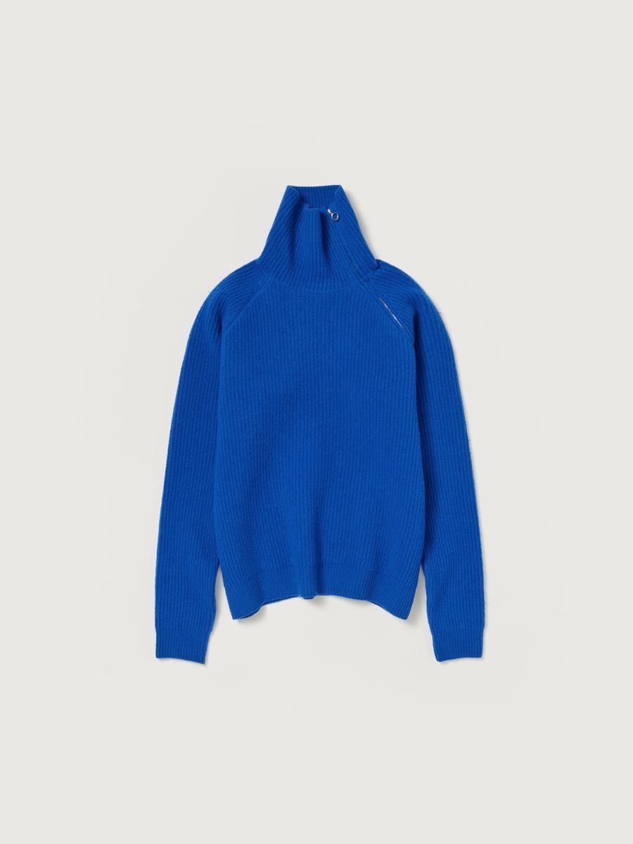 AURALEE MILLED FRENCH MERINO RIB KNIT ZIP P/O ニット