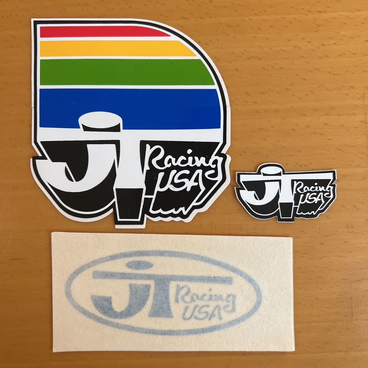 70s 当時物！JT RACING モトクロス ステッカー 3種セット ②★ビンテージ VMX bell moto3 レーシング_画像1