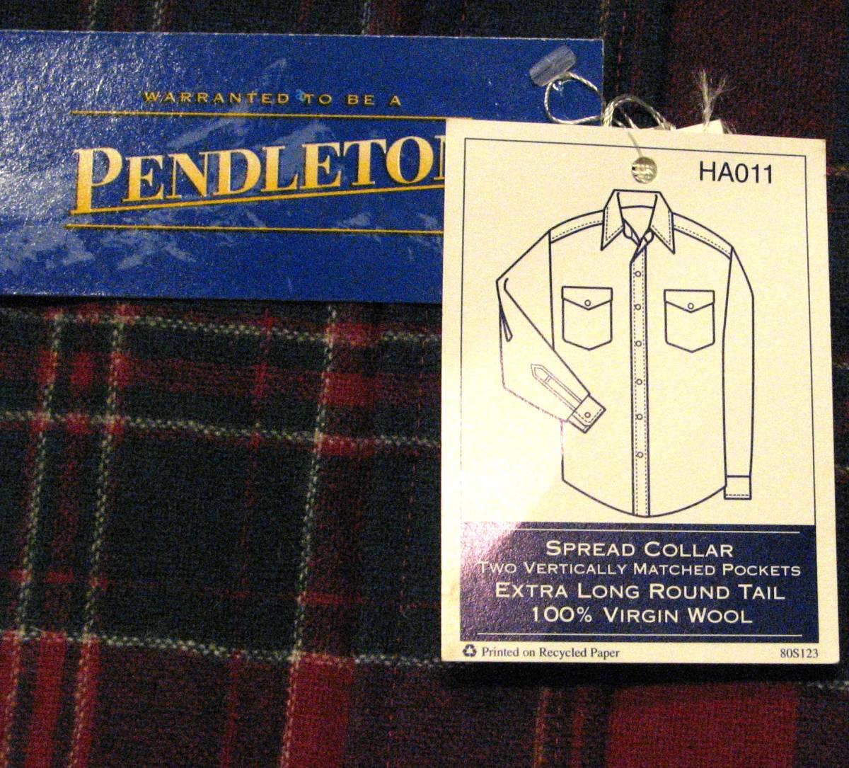 【楽天最安値に挑戦】 「未使用品」PENDLETON デットスットク チエック長袖シャツ サイズL ウール100% Lサイズ