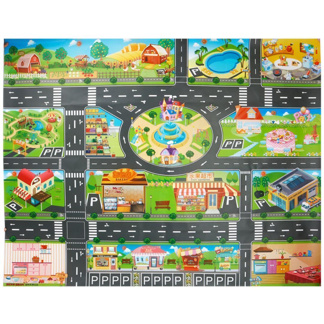プレイマット 道路 ロードマップ 街並み ジャンボプレイマット 子供 知育玩具_画像8