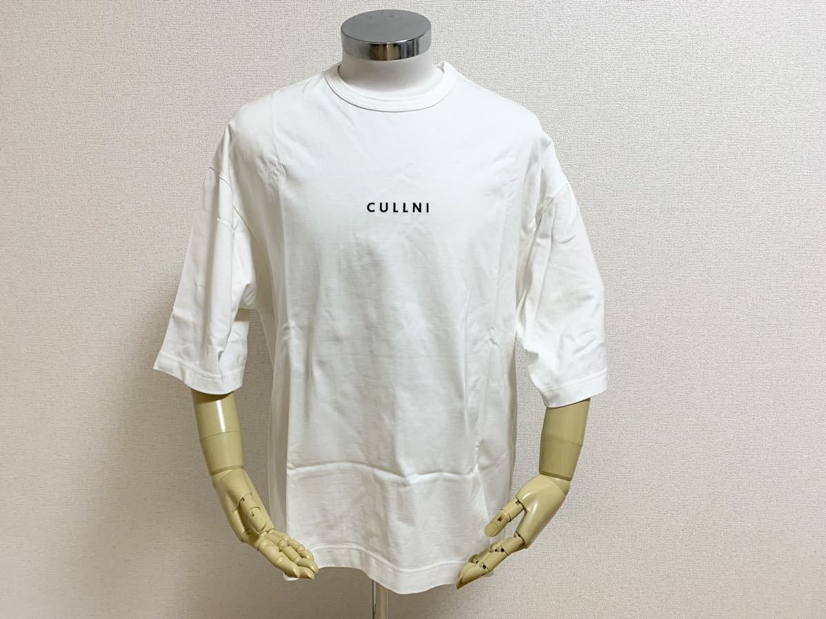 芸能人多数着用 超美品 激レア 完売品 クルニ CULLNI オーバーサイズ ロゴ 半袖 Tシャツ 白 ホワイト サイズ2_画像1