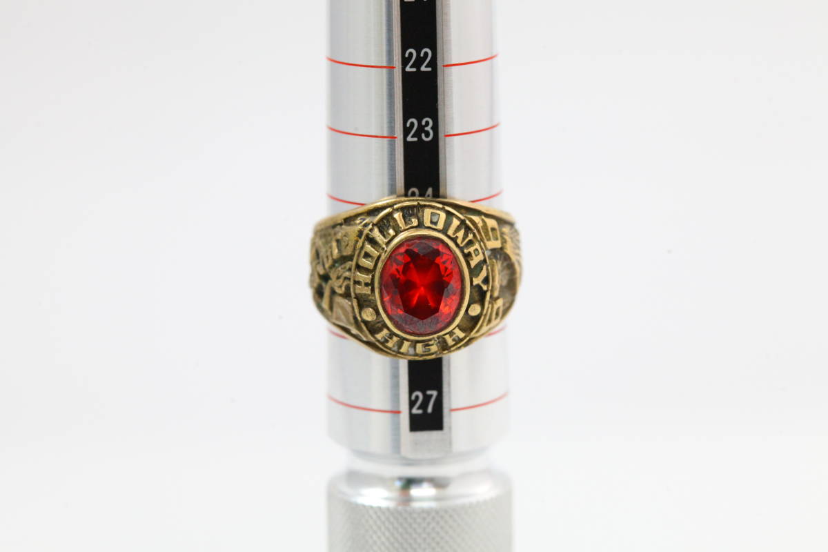【特価】ヴィンテージ カレッジリング USA 10k 14.4g ゴールド 色石 メンズ 指輪 25号_画像6