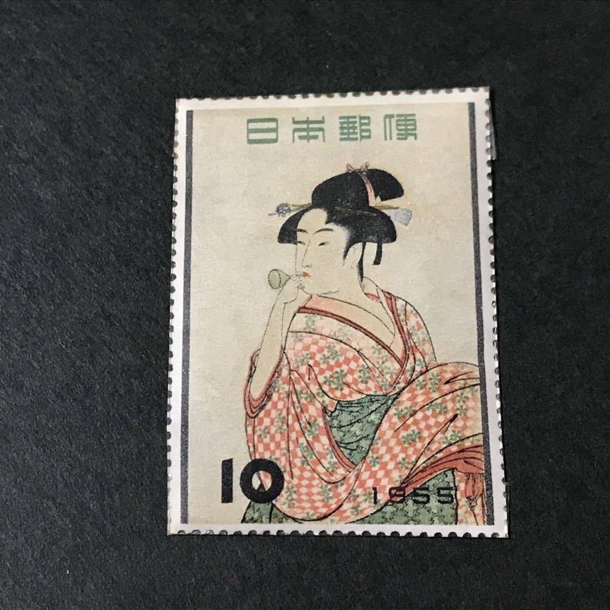 日本切手 記念切手 切手趣味週間 浮世絵源氏八景等 1955年〜1959年 10円切手 まとめてバラ9枚_画像6