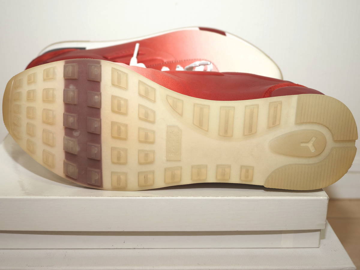  прекрасный товар BALLY Bally glate-teshon спортивные туфли 8.5 красный × белый Italy производства 