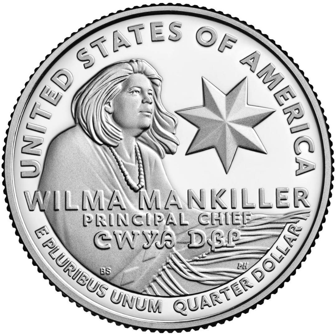 ★1枚の価格★ アメリカ人女性25セント硬貨プログラム ウィルマ・マンキラー Wilma Mankillerの画像1