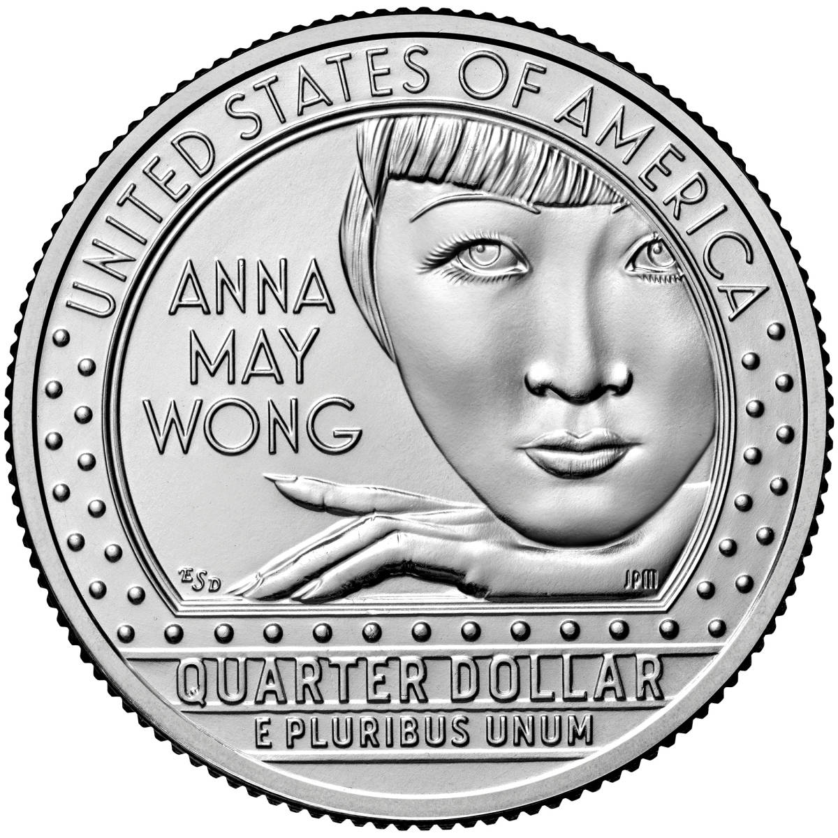 ★1枚の価格★ アメリカ人女性25セント硬貨プログラム　アンナ・メイ・ウォン　Anna May Wong　2022年_画像1