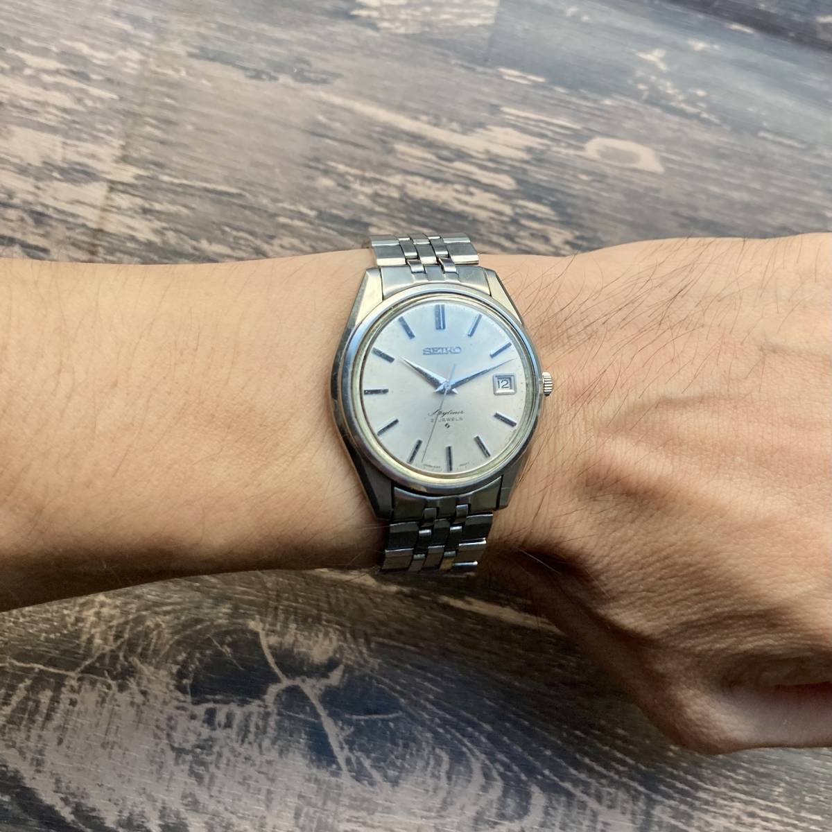 【動作良好】セイコー スカイライナー アンティーク 腕時計 1969年 手巻き SkyLiner ケース径37㎜ ビンテージ ウォッチ 男性_画像10