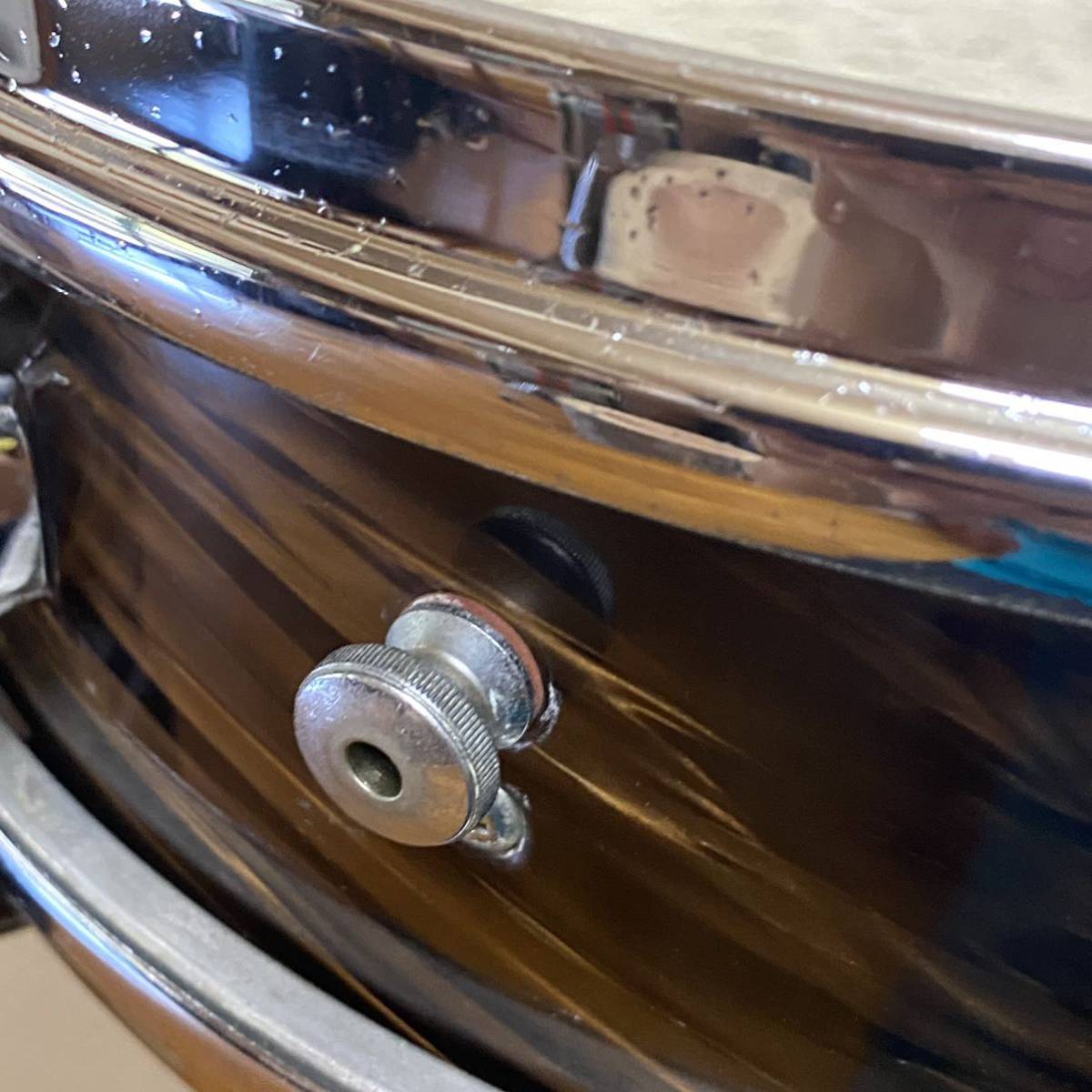 ◆Premier◆60's Vintage THE Royal Ace Snare 14×4 Mahogany Duroplastic 中古 The Beatles ビートルズ_画像5