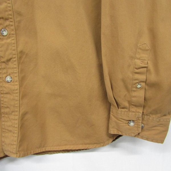 ビックサイズ 2XL carhartt 長袖 ワーク シャツ BD ボタンダウン 企業 ロゴ コヨーテ ブラウン カーハート 古着 ビンテージ 3O1908_画像5