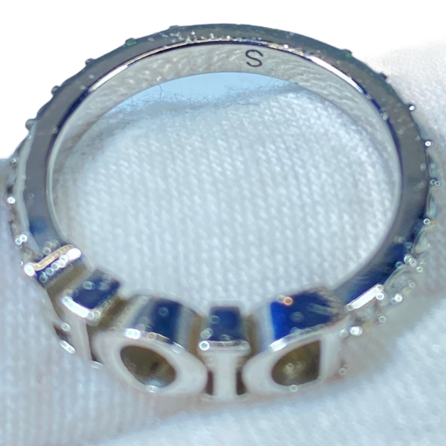 Christian Dior ディオール リング 指輪 アクセサリー 小物 メタル ラインストーン ロゴ シルバー Sサイズ（約11号）_画像5