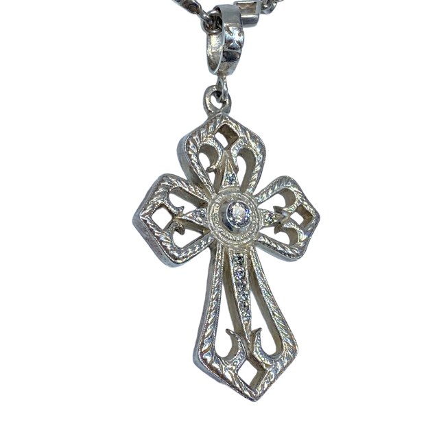 Loree Rodkin Loree Rodkin medium ka Ced laru gothic Cross necklace pendant accessory SV925 Cubic silver 