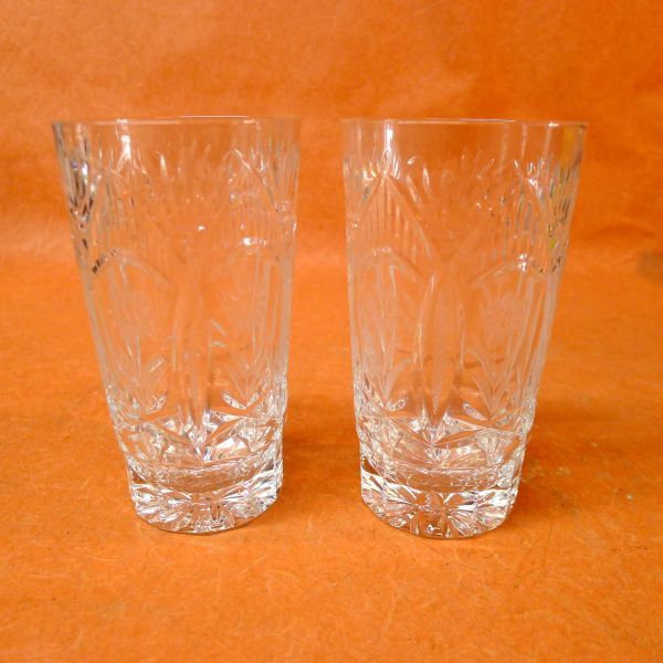 j337 CRYSTAL DONAU タンブラーガラス ガラスコップ ハンガリー製 サイズ:口径約7cm 高さ約12cm/80_画像4