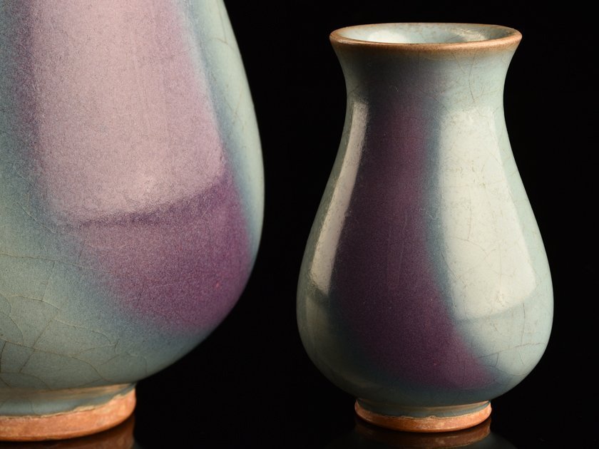税込) 【琴》送料無料中国美術 炉鈞窯 TN775 箱付 小花瓶 施釉陶 - www