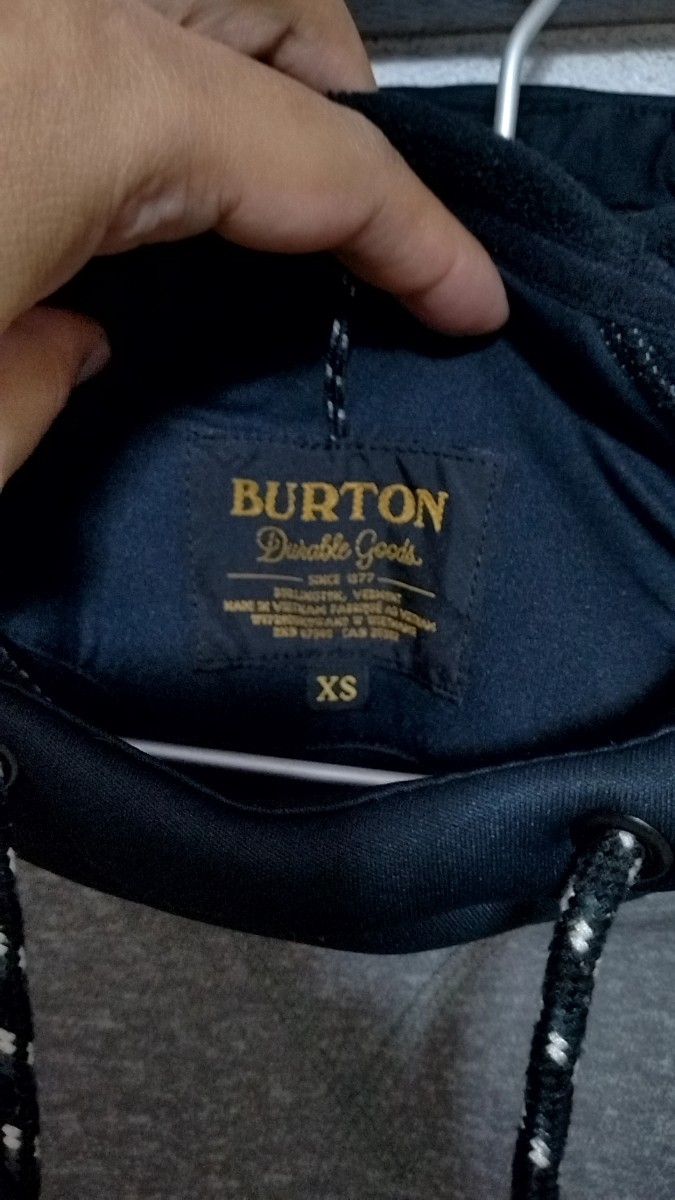 BURTON バートン 撥水 防水 プルオーバー パーカー グレー×ブラック美品_画像3