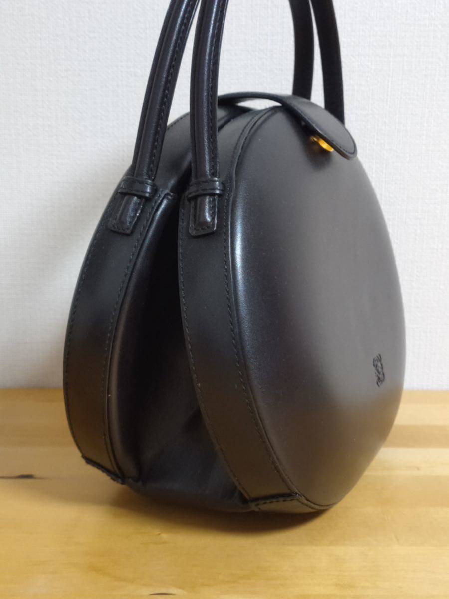 本物美品【ロエベ 】LOEWE アナグラム　カーフレザー　ハンドバッグ　ヴィンテージ丸型　レア_画像2