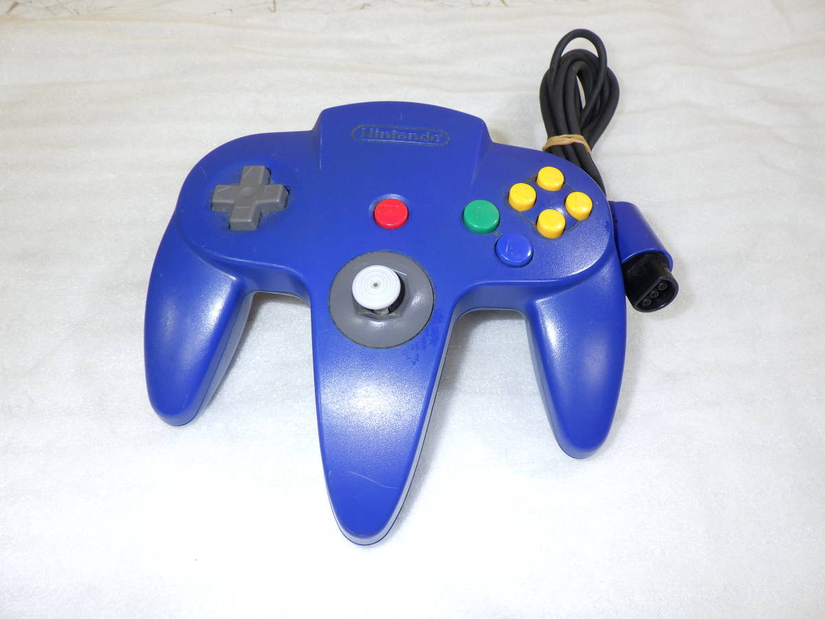 NINTENDO 64 コントローラ ブロス ブルー NUS-005 コントローラー 任天堂 動作確認済み#TM90353の画像1