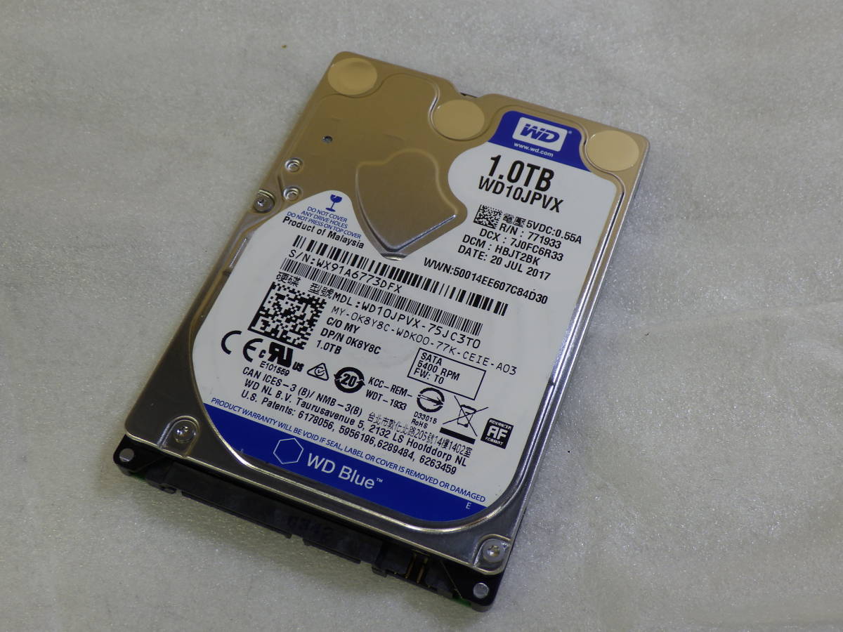 WD WD10JPVX 1000GB 1TB HDD 2.5 SerialATA ハードディスク フォーマット確認のみ#TM90415_画像1
