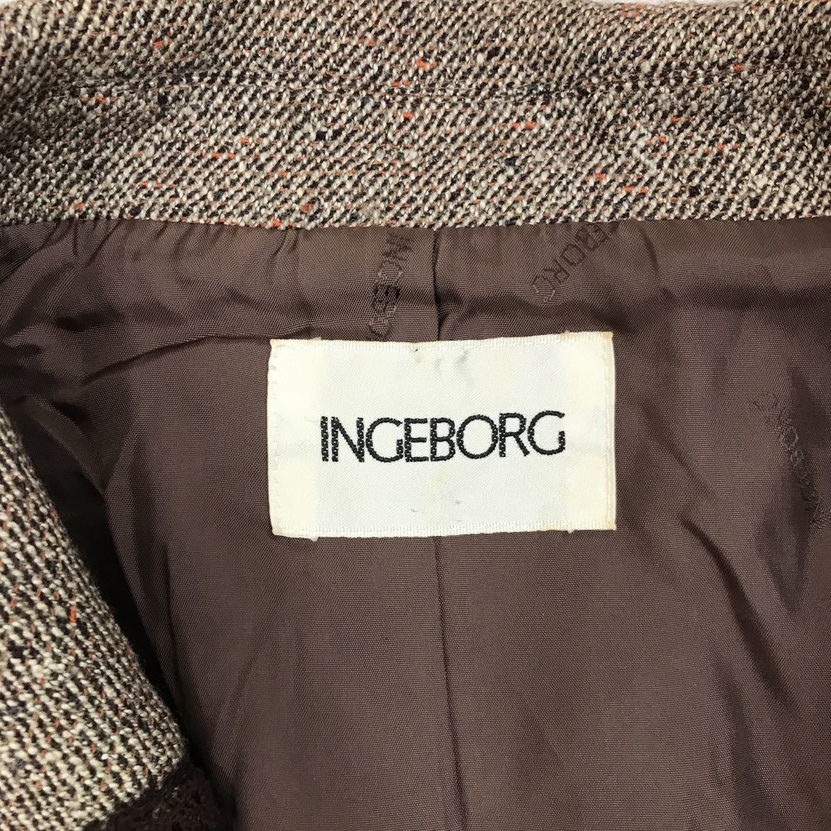 ◆訳あり 大人可愛い モチーフ INGEBORG ジャケット 11号 レディース ブラウン系 L相当 レース 素敵 インゲボルグ 羽織 日本製 ■10-3y棚_画像7