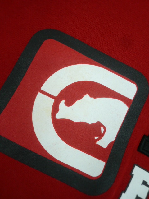 裏起毛 ゆったり◆ECKO FUNCTION パーカー メンズ L 赤 刺繍ロゴ 目立つ フーディー スウェット 秋冬 エコーファンクション〇10-130y_画像9