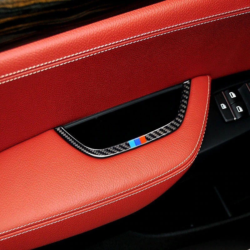 BMW 内ドア ドアポケットカバー フレーム 内装 装飾 BMW X3 X4 F25 F26 2011-2017 カーボンブラック 黒 ★新品送料無料★ 接着テープ_画像1