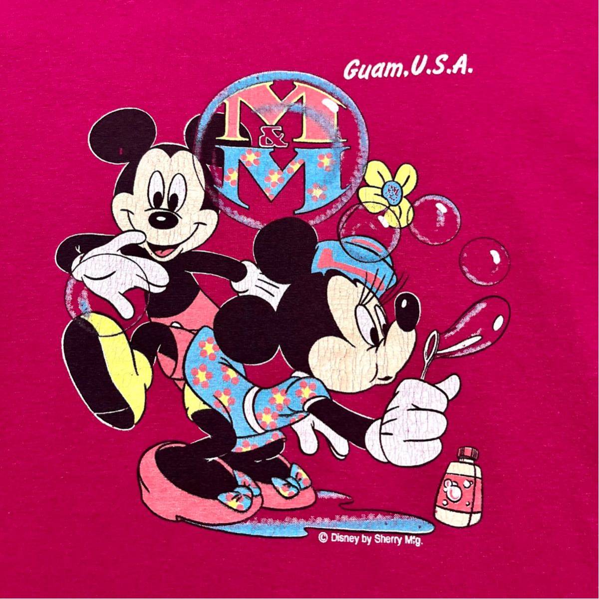 90’s Fruit of the loom ミッキーマウス ミニーマウス Tシャツ 検索: 古着 ビンテージ シングルステッチ Made in USA Mickey Disney_画像6