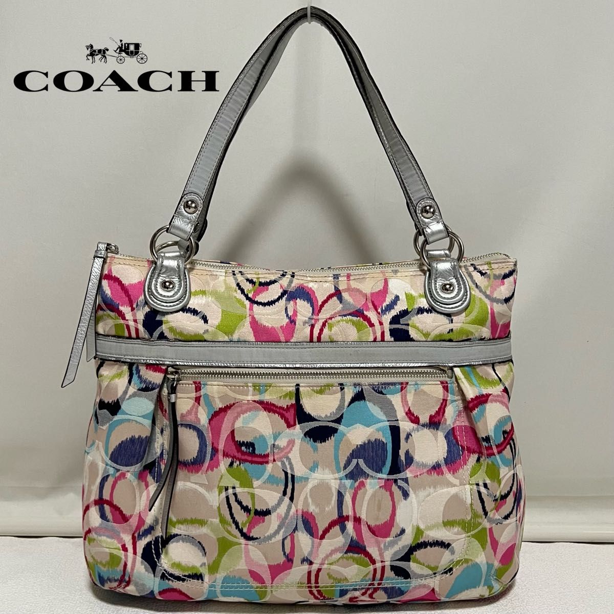 コーチ ハンド バック カラフルボーダー coach