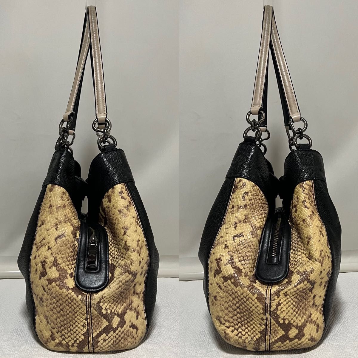 COACH コーチ トートバッグ ハンドバッグ パイソン アニマルデザイン- COACH コーチ トートバッグ ハンドバッグ パイソン アニマルデザイン-