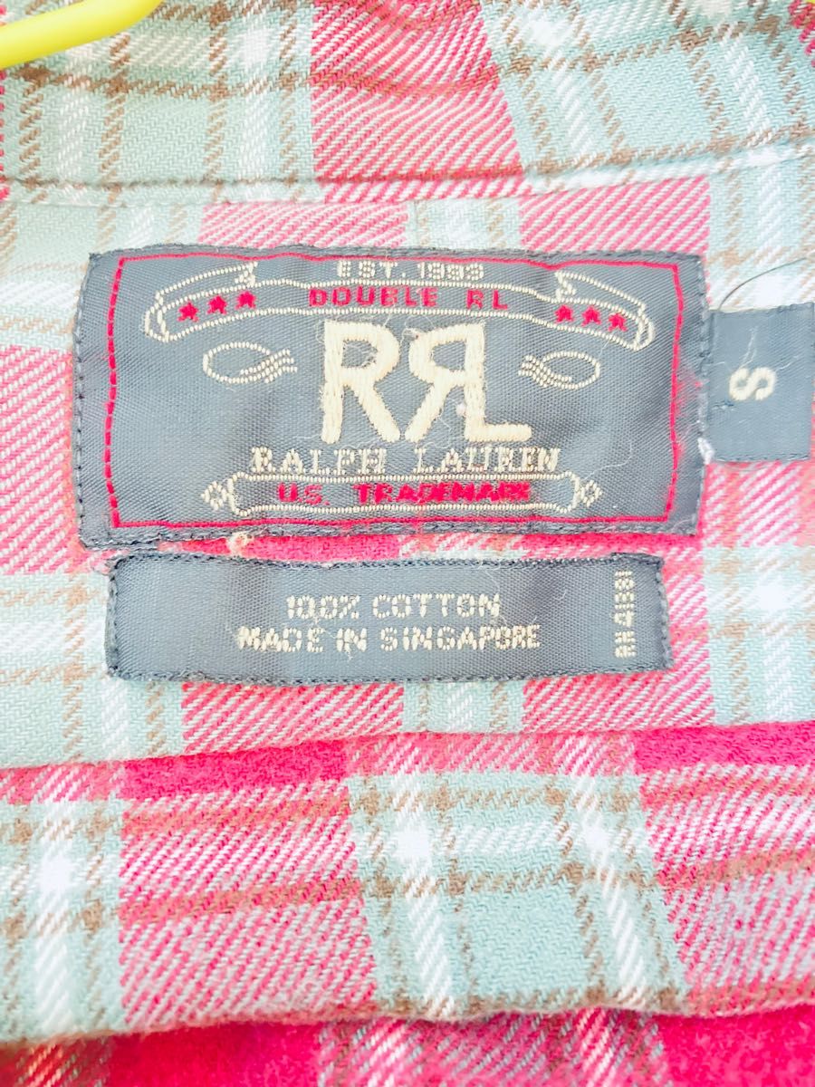 RRL ダブルアールエル ネルシャツ レッドグリーンチェック Sサイズ 三