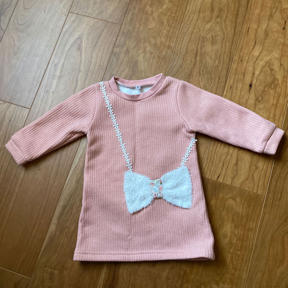 女の子 BABY ニットワンピース 長袖 裏起毛 キッズ  子供服 